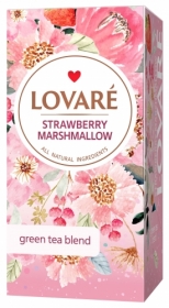 Чай зелений LOVARE Strawberry marshmallow 24 пакетика по 1.5 г