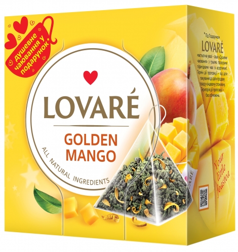 Чай зеленый LOVARE Golden Mango 15 пакетиков по 2 г - №1