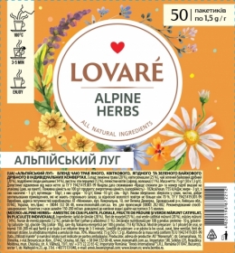 Чай травяний LOVARE Alpine herbs 50 пакетиків по 1.5 г