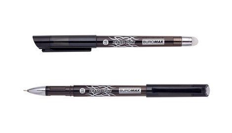 Ручка гелевая Buromax "Пиши-Стирай" ERASE SLIM, 0.5 мм, черный - №1
