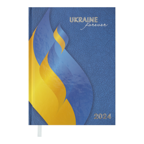 Ежедневник датированный 2024 Buromax UKRAINE A5, синий - №1