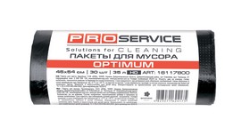 Пакет для смiття, п/е, 45*54, 6.5 мкм, чорні, HD, 35л/30 шт, OPTIMUM (70 шт/ящ) PRO SERVICE