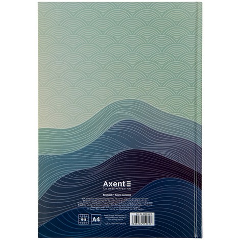 Книга записная А4 Waves 96л., клет., синяя - №4