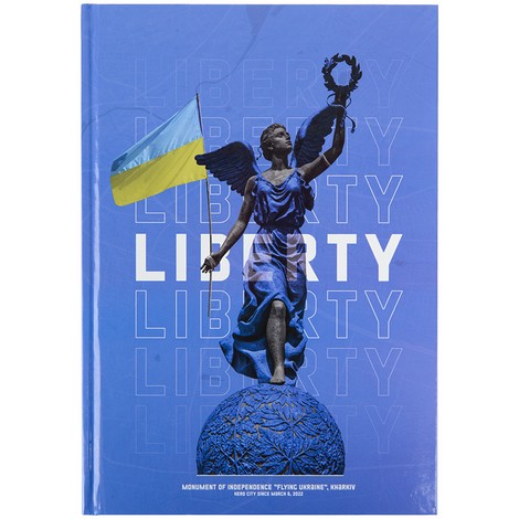 Книга записная А4 Liberty, 96л., клет., синяя - №1