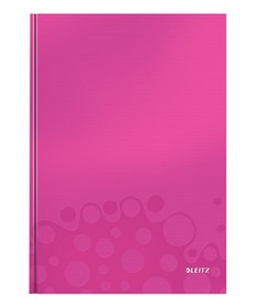 Блокнот Leitz WOW A4, 80 листов, клетка, розовый