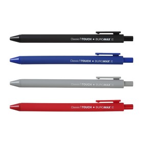Ручка масляная, 0,5 мм, Rubber Touch, ассорти корпусов, синие чернила