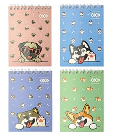 Блокнот на пружине сверху ZIBI KIDS Line PUPPIES А6, 40 листов, клетка, ассорти