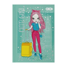 Блокнот ZIBI CUTE GIRL А6, 64 листа, клетка, бирюзовый