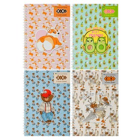 Блокнот ZiBi KIDS Line CUTE kiddy А5, 64 листа, клетка, ассорти