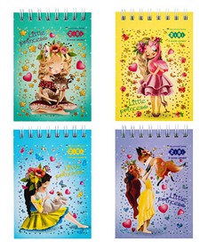 Блокнот на пружине сверху ZIBI KIDS Line LITTLE PRINCESS А7, 40 листов, клетка, ассорти