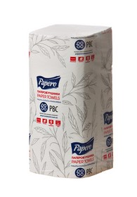  Полотенца бумажные целлюлозные Z-образные 22.5х22 см, 200 листов, 2-х сл., белый PAPERO