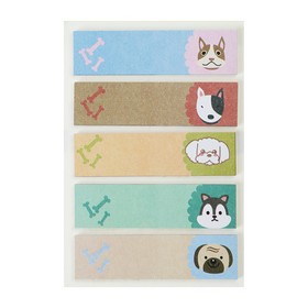 Закладки паперові DOGS, з клейким шаром, 44x12 мм, 5 диз. по 20 арк., KIDS Line