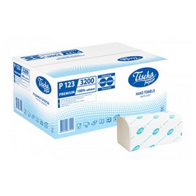 Полотенца целлюлозные V-образные "PREMIUM", 160шт., белый TISCHA PAPIER