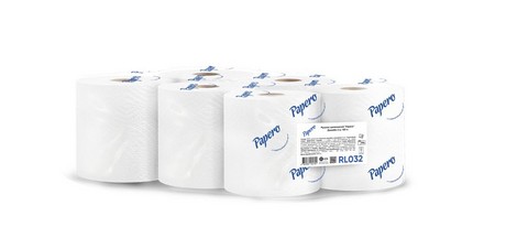 Полотенца целлюлозные 120м, на гильзе, 2-х сл., белый PAPERO - №1