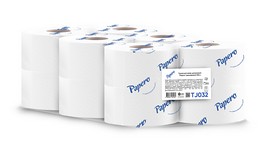 Папір туал. целюлозний "Джамбо" 100м, на гільзі, 2-х шар., білий PAPERO