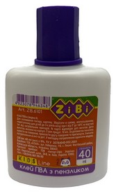Клей ПВА з пензликом ZiBi 40 мл