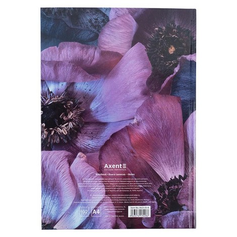 Книга записная А4, 192л., клет., Flora, фиолетовая - №4