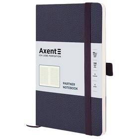 Книга записная Partner Soft Skin,125*195, 96л, клет, синяя