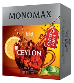 Чай чорний 1.5г*100, пакет, CEYLON TEA "СУПЕР ЦЕНА", МОNОМАХ