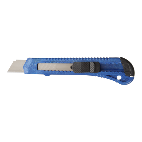 Нож канцелярский, JOBMAX, 18 мм, пластиковый корпус, синий - №1