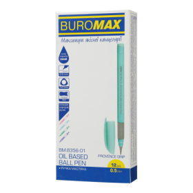 Ручка масляна PROVENCE GRIP, 0,5 мм, гум. грип, тригр. корпус, сині чорнила