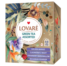 Чай зелений 1.5г*32, пакет, асорті, LOVARE
