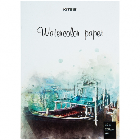 Бумага для акварели А4, 10 листов, 200г/м2 - №1