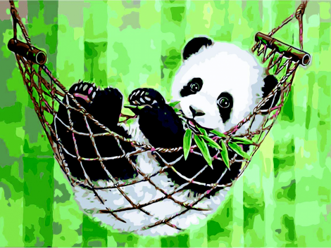 Картина по номерам "Панда в гамаке", 40*50 - №1