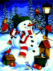 Картина по номерам "Веселый снеговик", 40*50