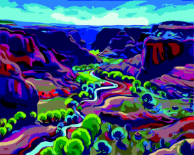 Картина по номерам "Цветной каньон", 40*50
