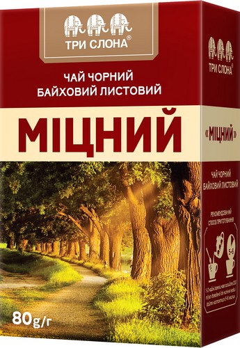 Чай черный 80г, лист, "ПРОЧНЫЙ", ТРИ СЛОНА - №1