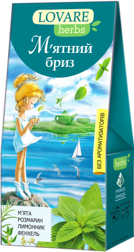 Чай травяной 1.8г*20, пакет, "Мятный бриз HERBS", LOVARE - №1