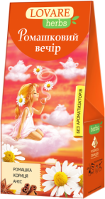 Чай квітковий 1.8г*20, пакет, "Ромашковий вечір HERBS", LOVARE