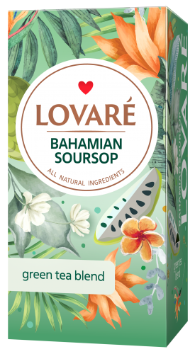 Чай зеленый 1.5г*24, пакет, Bahamian soursop, LOVARE - №1