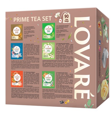 Чай ассорти PRIME TEA SET 90 пакетиков в индивидуальных конвертах, LOVARE - №3