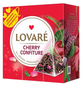 Чай бленд чорного та зеленого 2г*15, пакет, "Cherry Confiture", LOVARE
