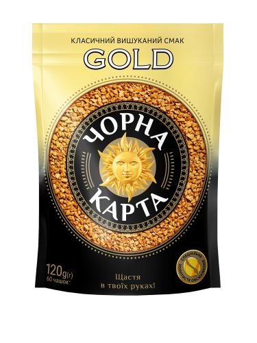 Кофе растворимый 120г *20, пакет, Gold, ЧЕРНАЯ КАРТА (8718) - №1