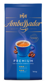 Кава в зернах 1000г*6, пакет, AMBASSADOR PREMIUM (PL)