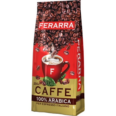 Кофе в зернах 200г, CAFFE 100% ARABIKA с клапаном, FERARRA - №1