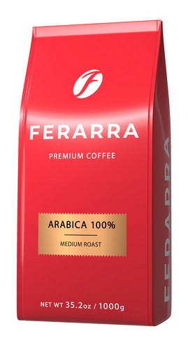 Кофе в зернах 1000г, CAFFE 100% ARABIKA с клапаном, FERARRA - №1