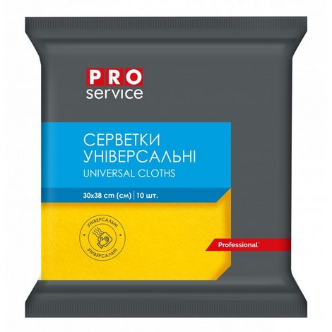 Салфетки вискозные, 30х38, 10 шт/уп PRO SERVICE - №1