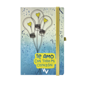 Книга записная IDEA, на резинке, 136х207мм, 96 л., клет., голубая