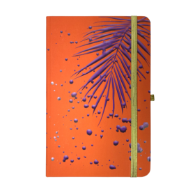 Книжка записная PIANTE, на резинке, 136х207мм, 96 л., клет., оранжевая