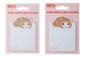 Блок для нотаток  LAZY CAT, з кл.шаром, 70х94 мм, 30 арк