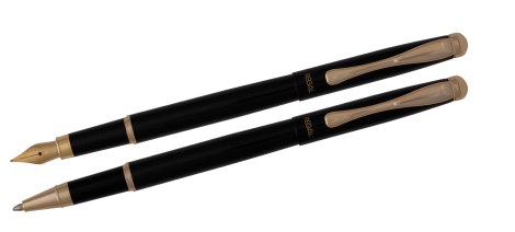 Комплект ручок (перо+ролер) в подарунковому футлярі L, чорный - №2