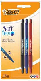 Комплект ручок кулькових "Soft Clic Grip", 3 шт в блістері