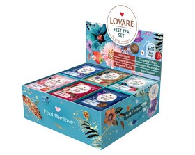 Чай асорті «FEST TEA SET» 90 пакетиків в індивідуальних конвертах, LOVARE