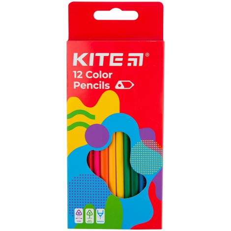 Карандаши цветные трехгранные, 12 шт. Kite Fantasy - №1