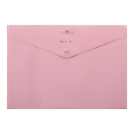 Папка-конверт на кнопке Buromax FAVOURITE PASTEL A4, 180 мкм, розовая - №1