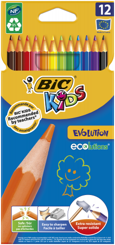 Карандаши цветные BIC Kids Evolution, 12 цветов - №1